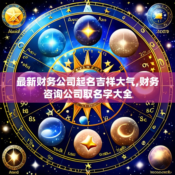 最新财务公司起名吉祥大气,财务咨询公司取名字大全
