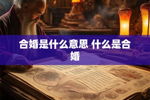合婚是什么意思 什么是合婚