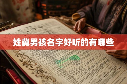 姓冀男孩名字好听的有哪些