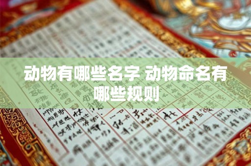 动物有哪些名字 动物命名有哪些规则