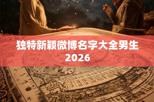 独特新颖微博名字大全男生2026