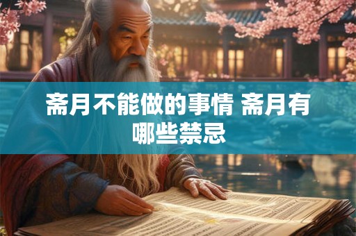 斋月不能做的事情 斋月有哪些禁忌