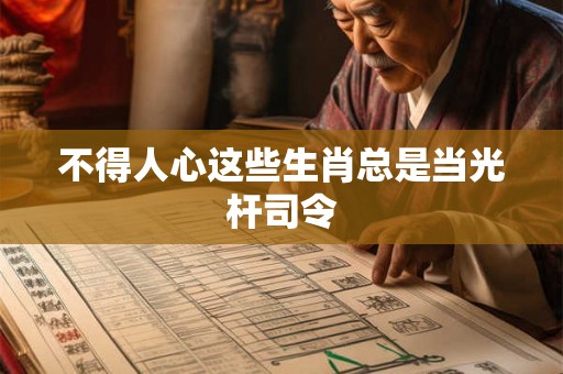 不得人心这些生肖总是当光杆司令