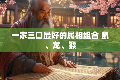 一家三口最好的属相组合 鼠、龙、猴 一家三口最好的属相组合 鼠、龙、猴