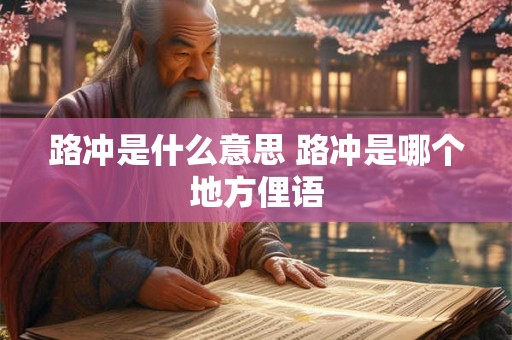 路冲是什么意思 路冲是哪个地方俚语 路冲是什么意思 路冲是哪个地方俚语