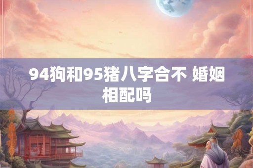 94狗和95猪八字合不 婚姻相配吗