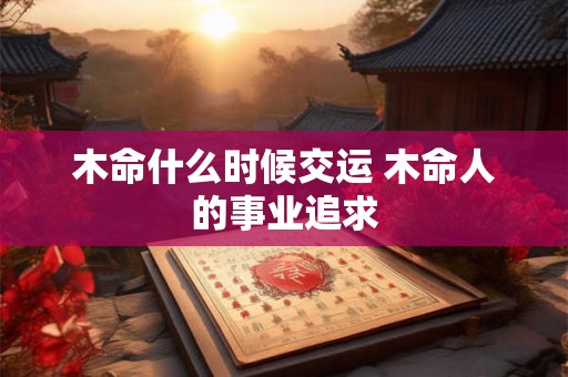 木命什么时候交运 木命人的事业追求