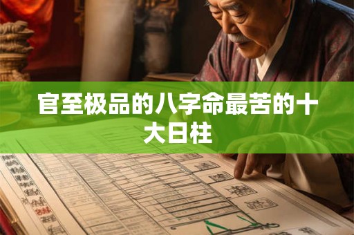 官至极品的八字命最苦的十大日柱