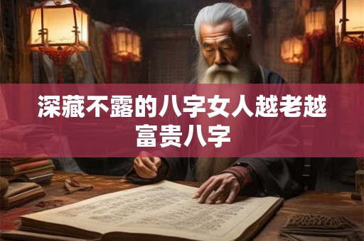 深藏不露的八字女人越老越富贵八字 深藏不露的八字女人越老越富贵八字