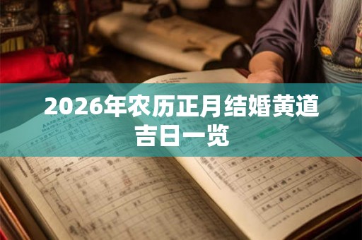 2026年农历正月结婚黄道吉日一览