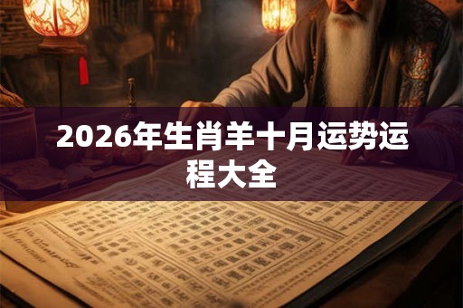 2026年生肖羊十月运势运程大全 2026年生肖羊十月运势运程大全
