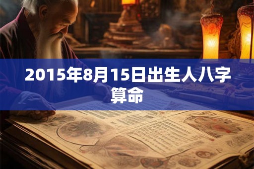 2015年8月15日出生人八字算命