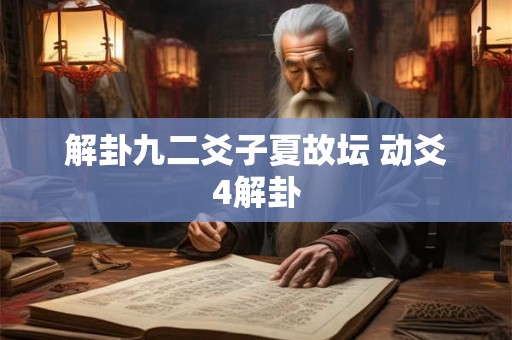 解卦九二爻子夏故坛 动爻4解卦