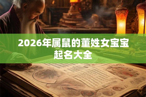 2026年属鼠的董姓女宝宝起名大全 2026年属鼠的董姓女宝宝起名大全