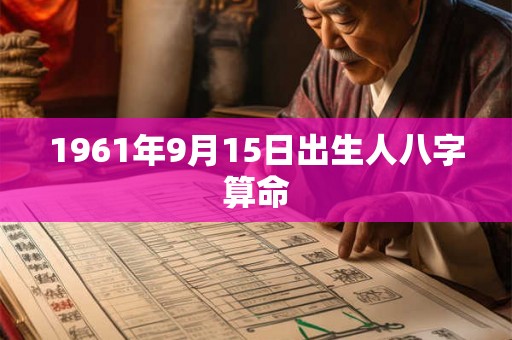 1961年9月15日出生人八字算命