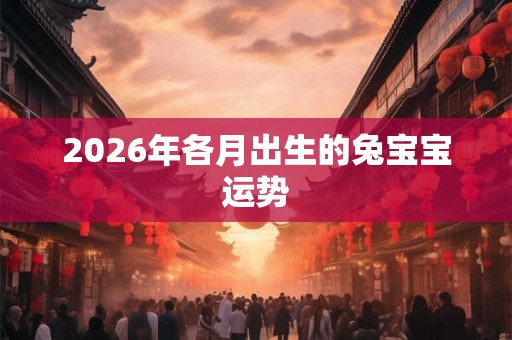 2026年各月出生的兔宝宝运势 2026年各月出生的兔宝宝运势