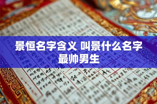 景恒名字含义 叫景什么名字最帅男生 景恒名字含义 叫景什么名字最帅男生