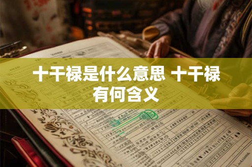 十干禄是什么意思 十干禄有何含义 十干禄是什么意思 十干禄有何含义