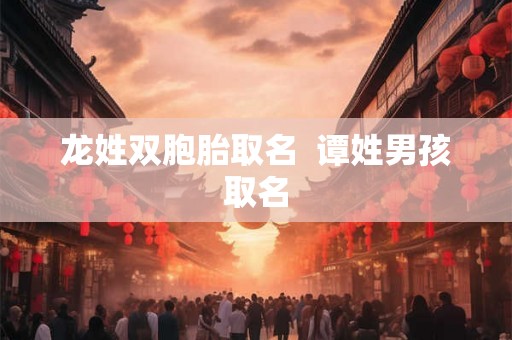 龙姓双胞胎取名  谭姓男孩取名