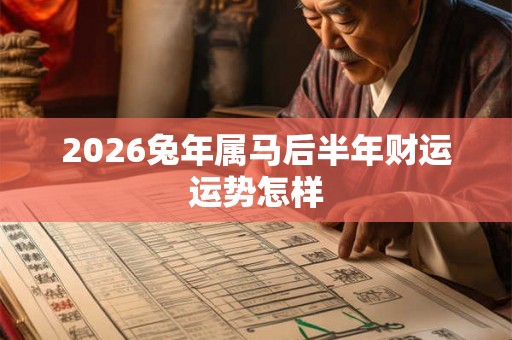 2026兔年属马后半年财运运势怎样 2026兔年属马后半年财运运势怎样