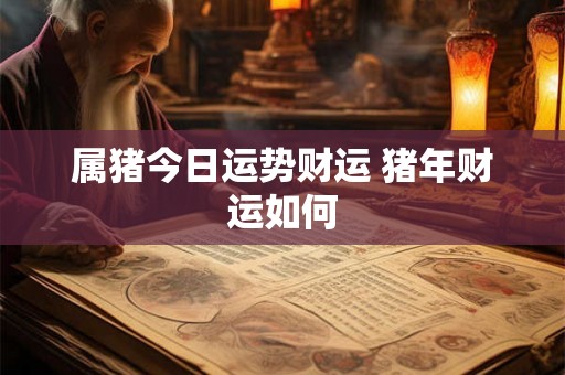 属猪今日运势财运 猪年财运如何