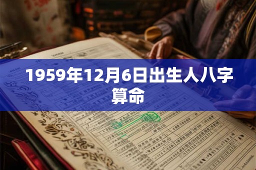 1959年12月6日出生人八字算命 1959年12月6日出生人八字算命