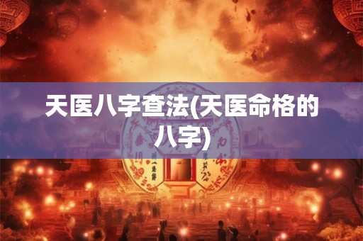 天医八字查法(天医命格的八字) 天医八字查法(天医命格的八字)