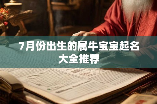 7月份出生的属牛宝宝起名大全推荐 7月份出生的属牛宝宝起名大全推荐