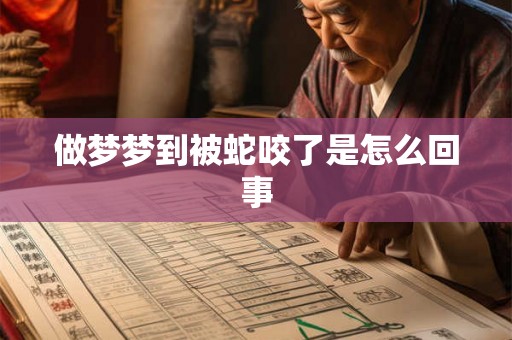 做梦梦到被蛇咬了是怎么回事 做梦梦到被蛇咬了是怎么回事