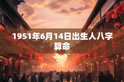 1951年6月14日出生人八字算命 1951年6月14日出生人八字算命