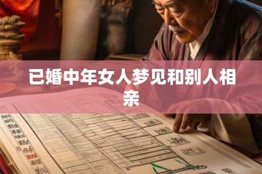 已婚中年女人梦见和别人相亲