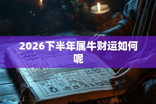 2026下半年属牛财运如何呢 2026下半年属牛财运如何呢