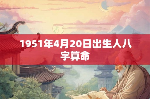 1951年4月20日出生人八字算命 1951年4月20日出生人八字算命
