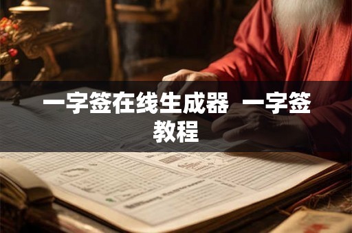 一字签在线生成器 一字签教程 一字签在线生成器 一字签教程