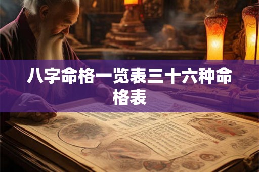 八字命格一览表三十六种命格表 八字命格一览表三十六种命格表