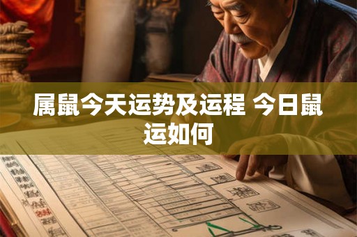属鼠今天运势及运程 今日鼠运如何