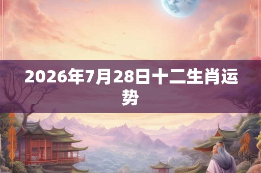 2026年7月28日十二生肖运势