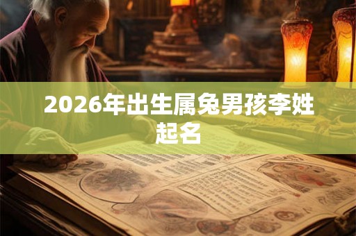 2026年出生属兔男孩李姓起名 2026年出生属兔男孩李姓起名