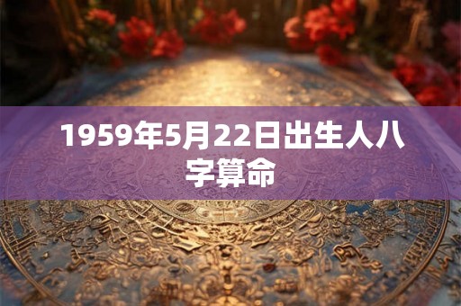 1959年5月22日出生人八字算命 1959年5月22日出生人八字算命
