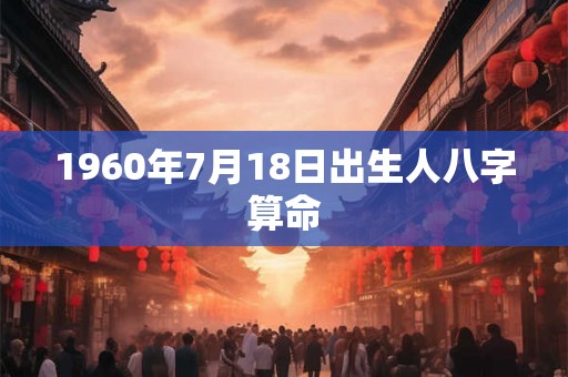 1960年7月18日出生人八字算命