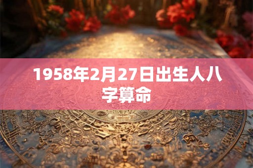 1958年2月27日出生人八字算命 1958年2月27日出生人八字算命