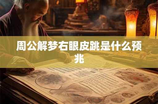 周公解梦右眼皮跳是什么预兆 周公解梦右眼皮跳是什么预兆