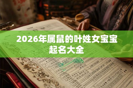 2026年属鼠的叶姓女宝宝起名大全
