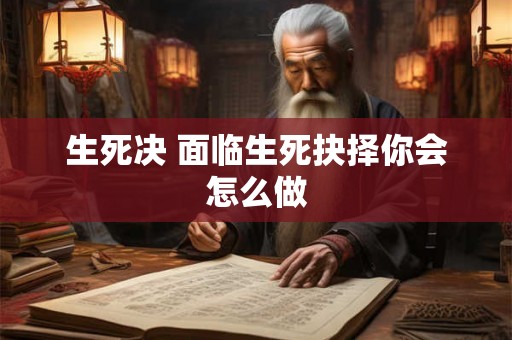 生死决 面临生死抉择你会怎么做 生死决 面临生死抉择你会怎么做