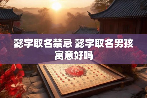 懿字取名禁忌 懿字取名男孩寓意好吗 懿字取名禁忌 懿字取名男孩寓意好吗