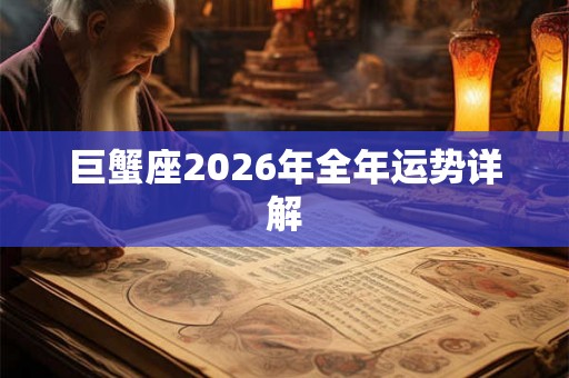 巨蟹座2026年全年运势详解 巨蟹座2026年全年运势详解