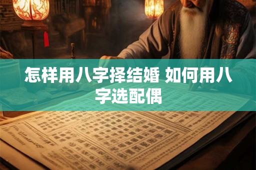 怎样用八字择结婚 如何用八字选配偶