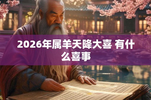 2026年属羊天降大喜 有什么喜事 2026年属羊天降大喜 有什么喜事
