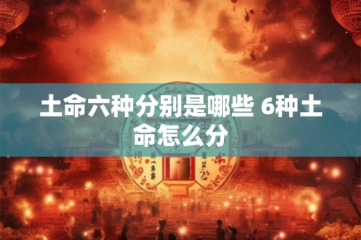土命六种分别是哪些 6种土命怎么分