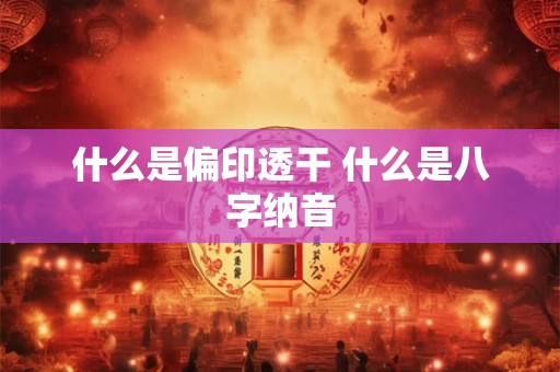 什么是偏印透干 什么是八字纳音